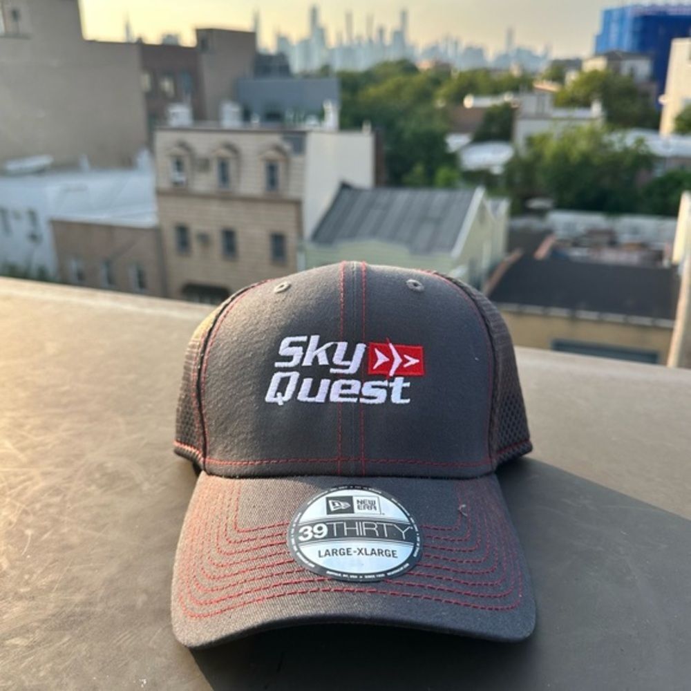 Sky Quest Gray Baseball Hat Large/XL NEW ballcap quiet luxury private jet mesh